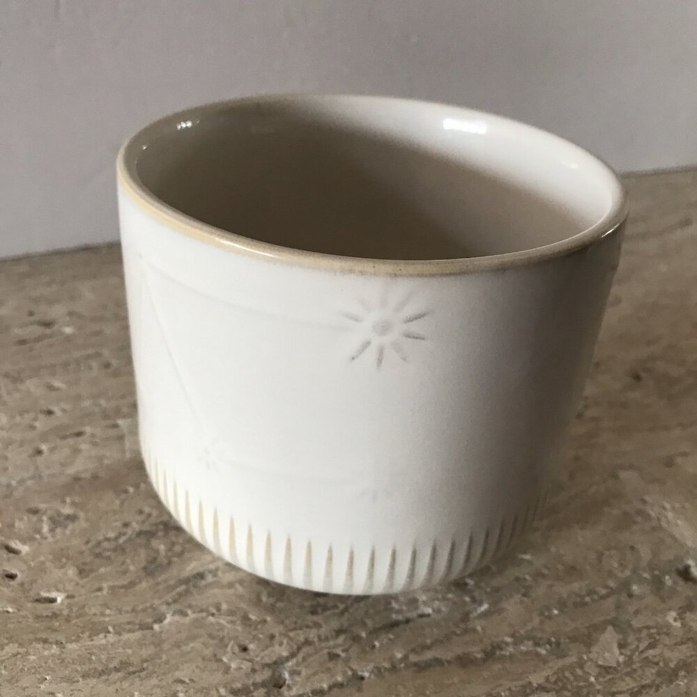 Celestial Planter Ceramic Pottery Moon Stars Boho Footed Cream White Tan Decor - Picture 6 of 16